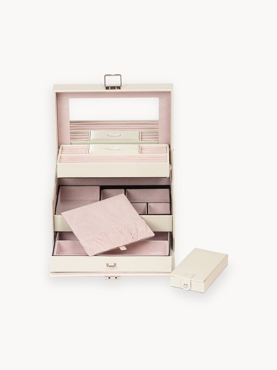 Шкатулка Ismat S-777-1N, для украшений, с зеркалом, прямоугольная, 24х17х15 см