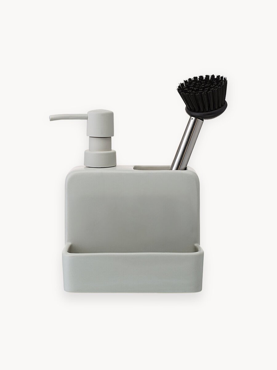 Диспенсер для мыла Noble 280 мл кухонный механический серый из керамики Smart Solutions SS0000253