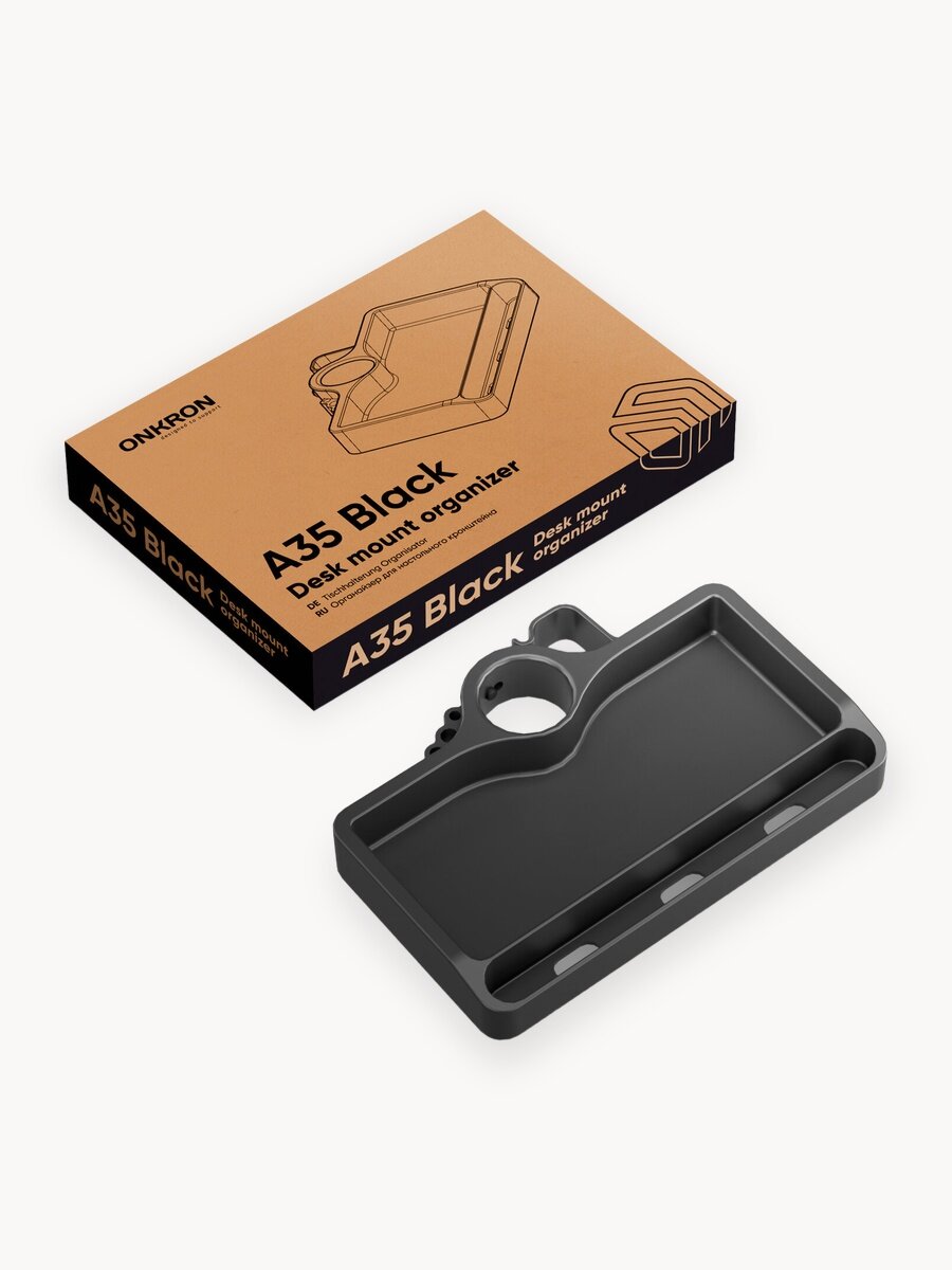 Универсальный органайзер для аксессуаров ONKRON A35, подставка для телефона, крепление на колонну до 35 мм, чёрный