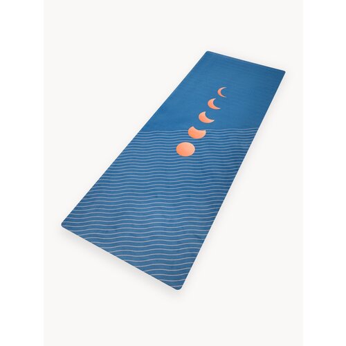 Тонкий легкий коврик для йоги Eclipse Blue 185*68*0,1 см из микрофибры и каучука