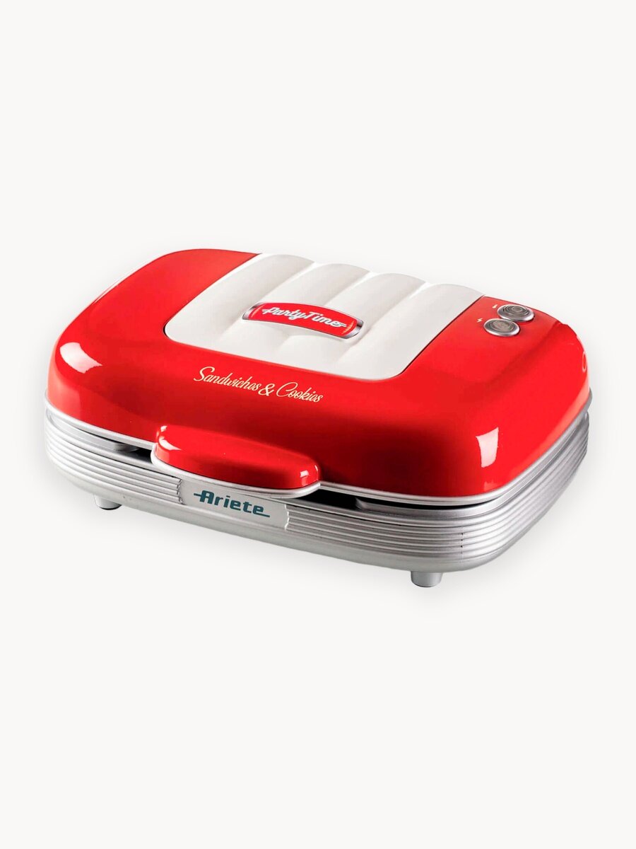 Мультипекарь 3 в 1 Ariete Party Time, красный, 700 Вт, 3 вида съемных панелей (00C197200AR0)