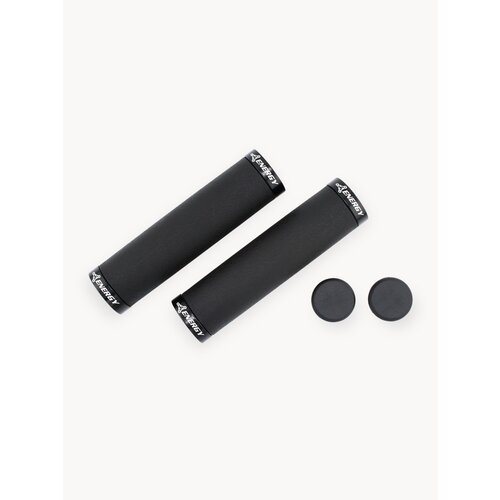 Грипсы Energy Plain силиконовые, 130 мм, c кольцами, чёрные