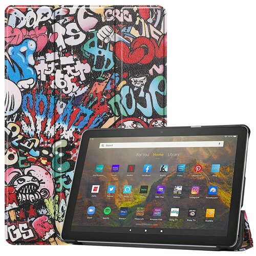 MyPads Для Amazon kindle Fire HD10 2021 чехол планшета tablet case for amazon fire hd 10 10 1 2021 plus hd10 2017 2019 retro flip stand pu leather silicone soft cover protect funda