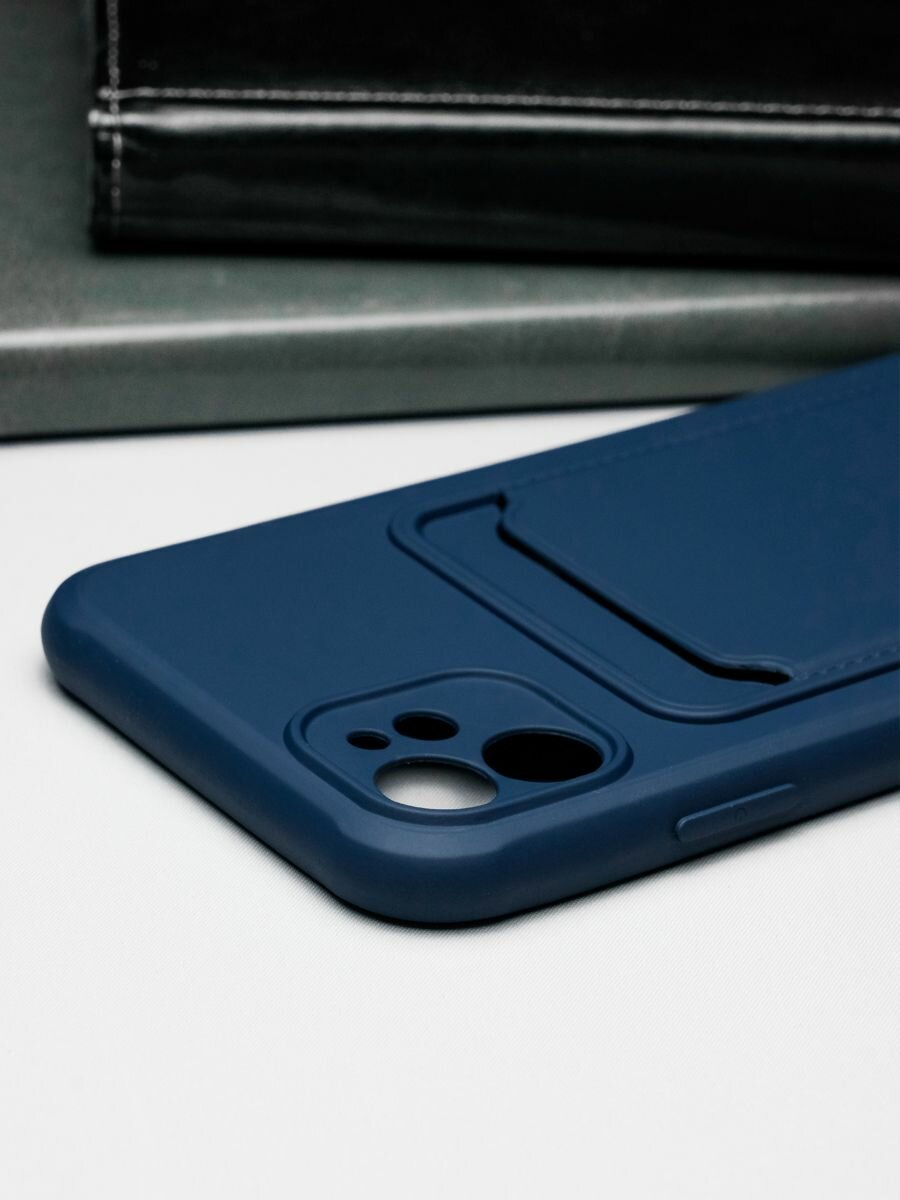 Чехол на iPhone 11 силиконовый противоударный бампер для Айфон 11 картхолдер с защитой камеры — фото 1
