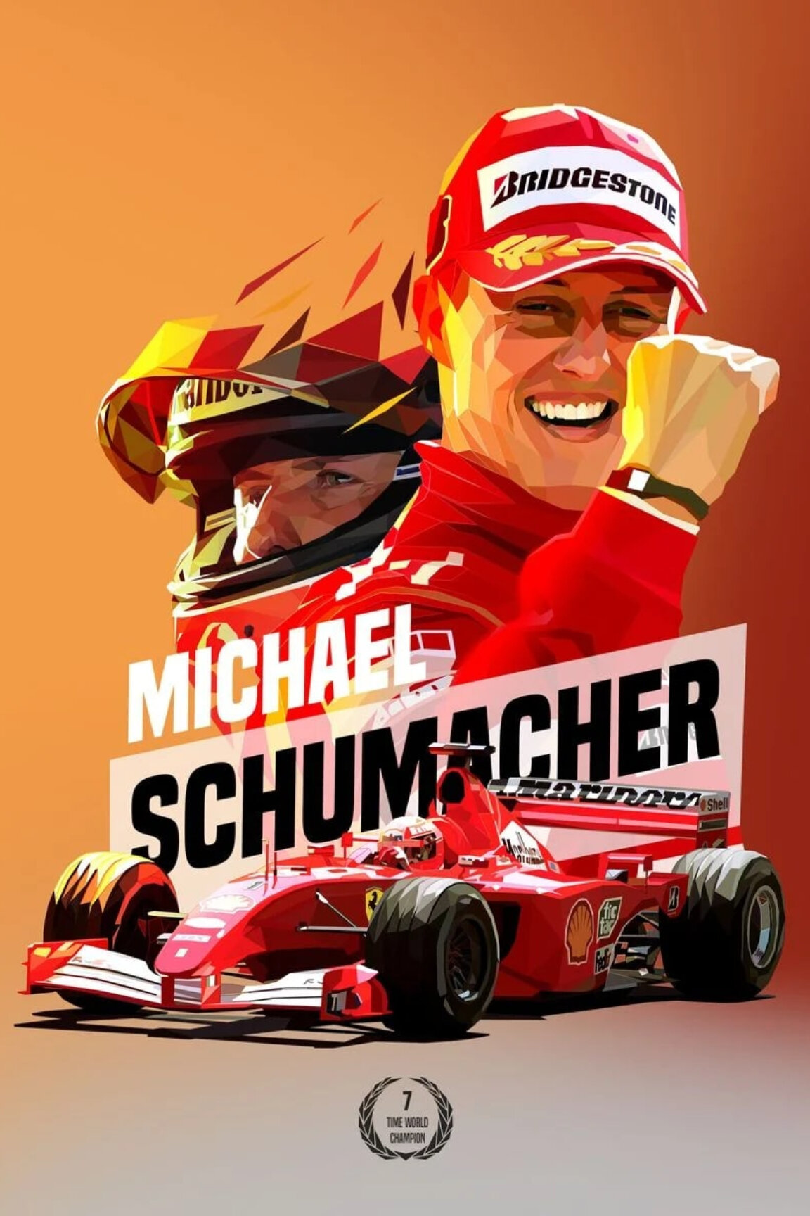 Постер / Плакат / Картина Формула-1. Михаэль Шумахер арт 60х40 см