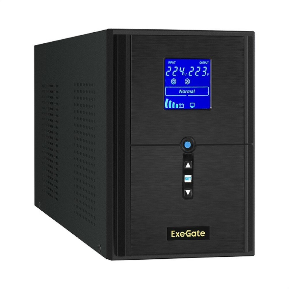 фото EXEGATE ИБП EX295983RUS ИБП инвертор, синус, для котла SineTower SN-2000. LCD. AVR.3SH.1C13. RJ. USB <2000VA 1600W, чистая синусоида, LCD дисплей, AVR,