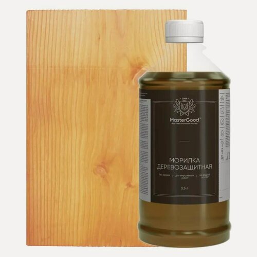 Изображение товара Морилка для дерева водная, пропитка для дерева без запаха MasterGood (0,5 л) Лиственница