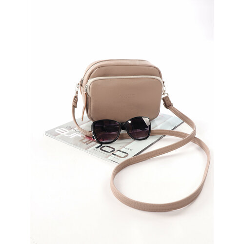 Сумка кросс-боди McKIR, фактура зернистая, экрю