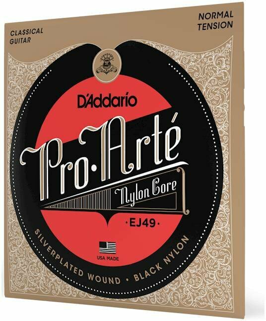 D'Addario EJ49 струны серебро (Silver), черный нейлон, нормальное натяжение
