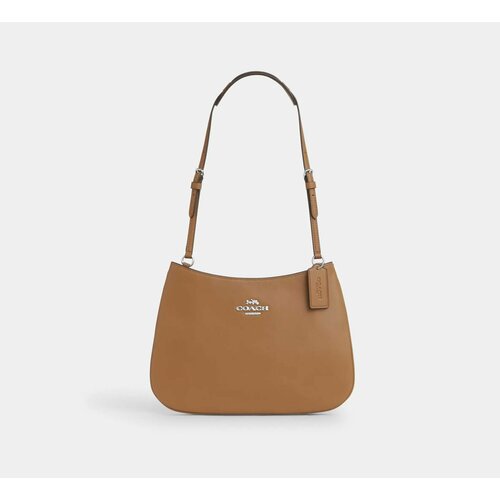 фото Сумка кросс-боди coach, фактура зернистая, коричневый