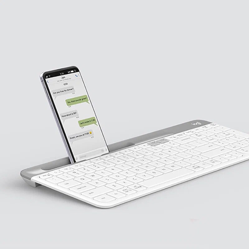 Беспроводная клавиатура Logitech K580 Slim Multi-Device белый, английская/русская (ANSI) — фото 1