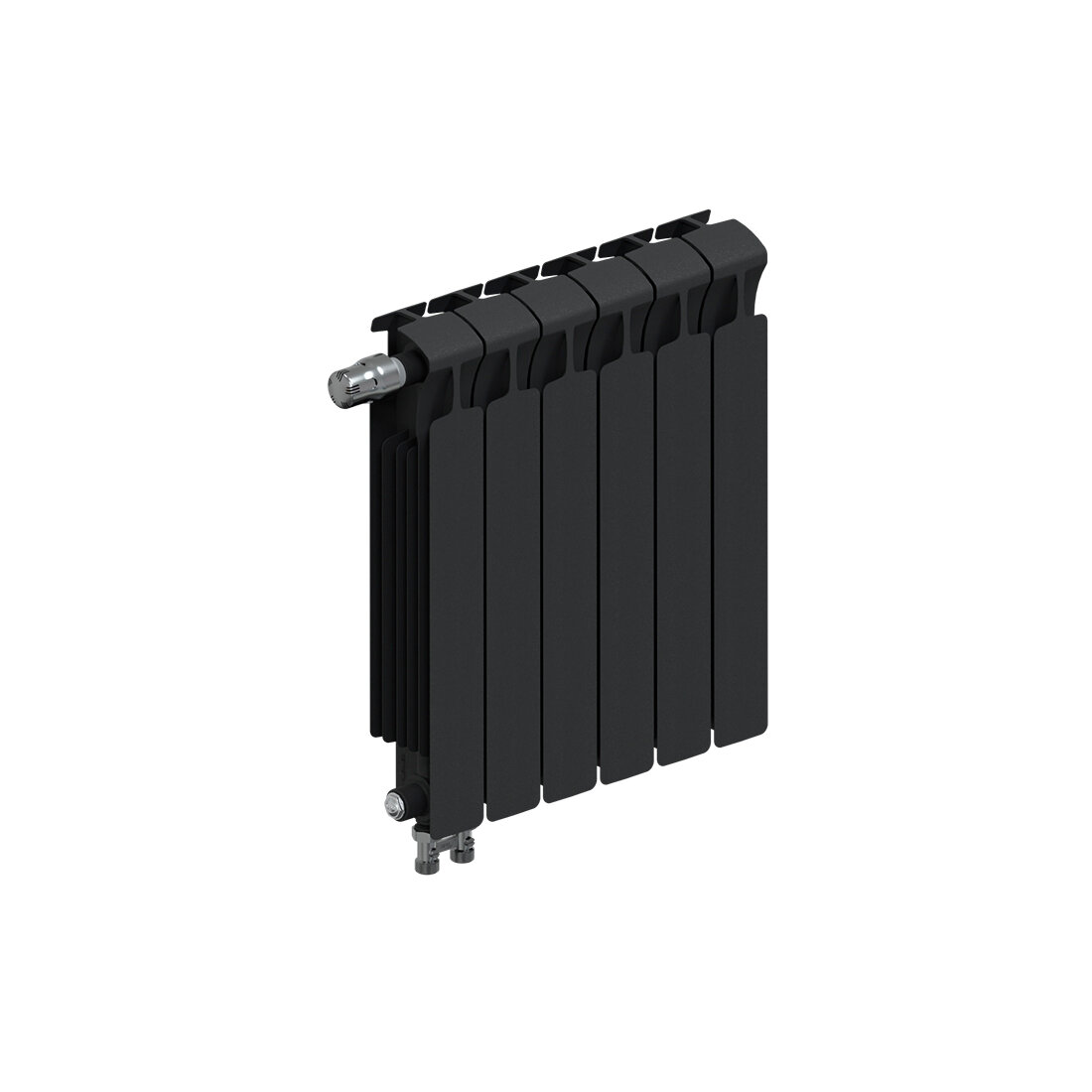 Радиатор RIFAR Monolit 500 6 секций нижнее левое цвет Антрацит