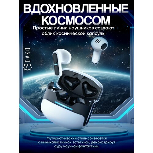 Наушники беспроводные DAKO с шумоподавлением игровые белый 170000₽