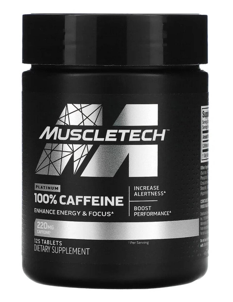 MuscleTech  Platinum 100   caffeine  кофеин  220 мг  125 таблеток