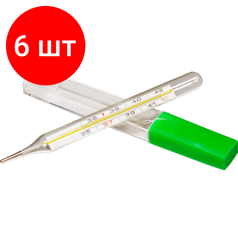 Комплект 6 штук, Термометр безртутный AMRUS TVY-130