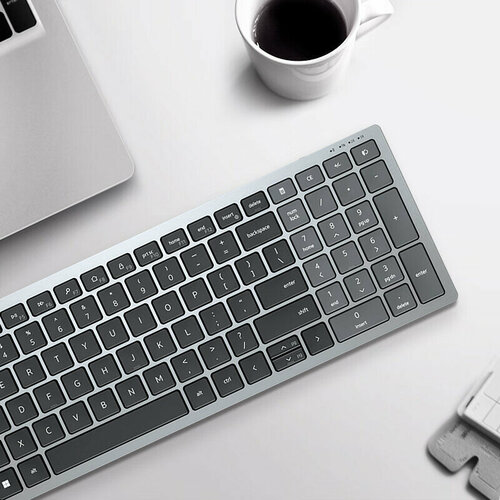 Беспроводная клавиатура Dell KB740 Titan Gray низкий уровень шума внешний USB 6943₽