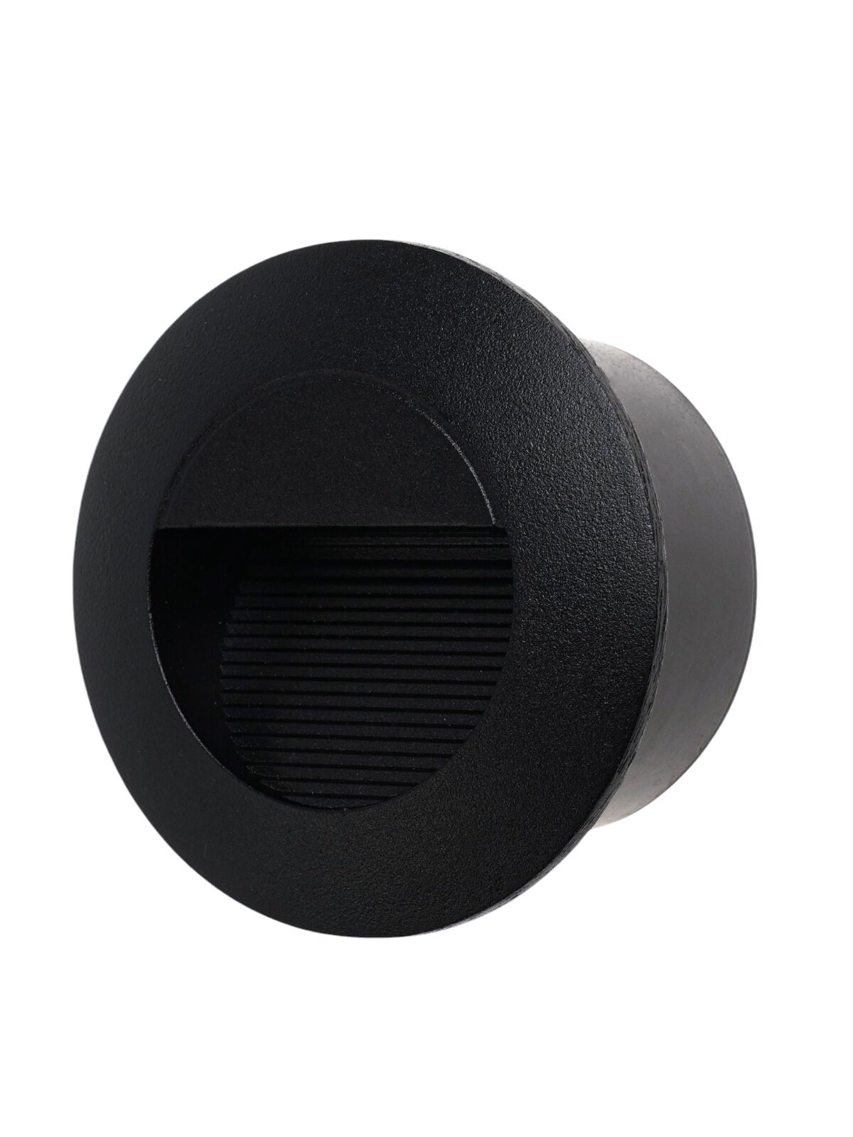 Встраиваемый светильник для лестницы IP65 3 Вт 6500К 65×65 мм круглый чёрный свечение холодное белое