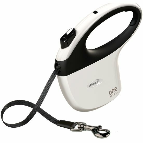 Изображение Поводок-рулетка Flexi One For All tape, 5 м, 30 кг, черно-белый