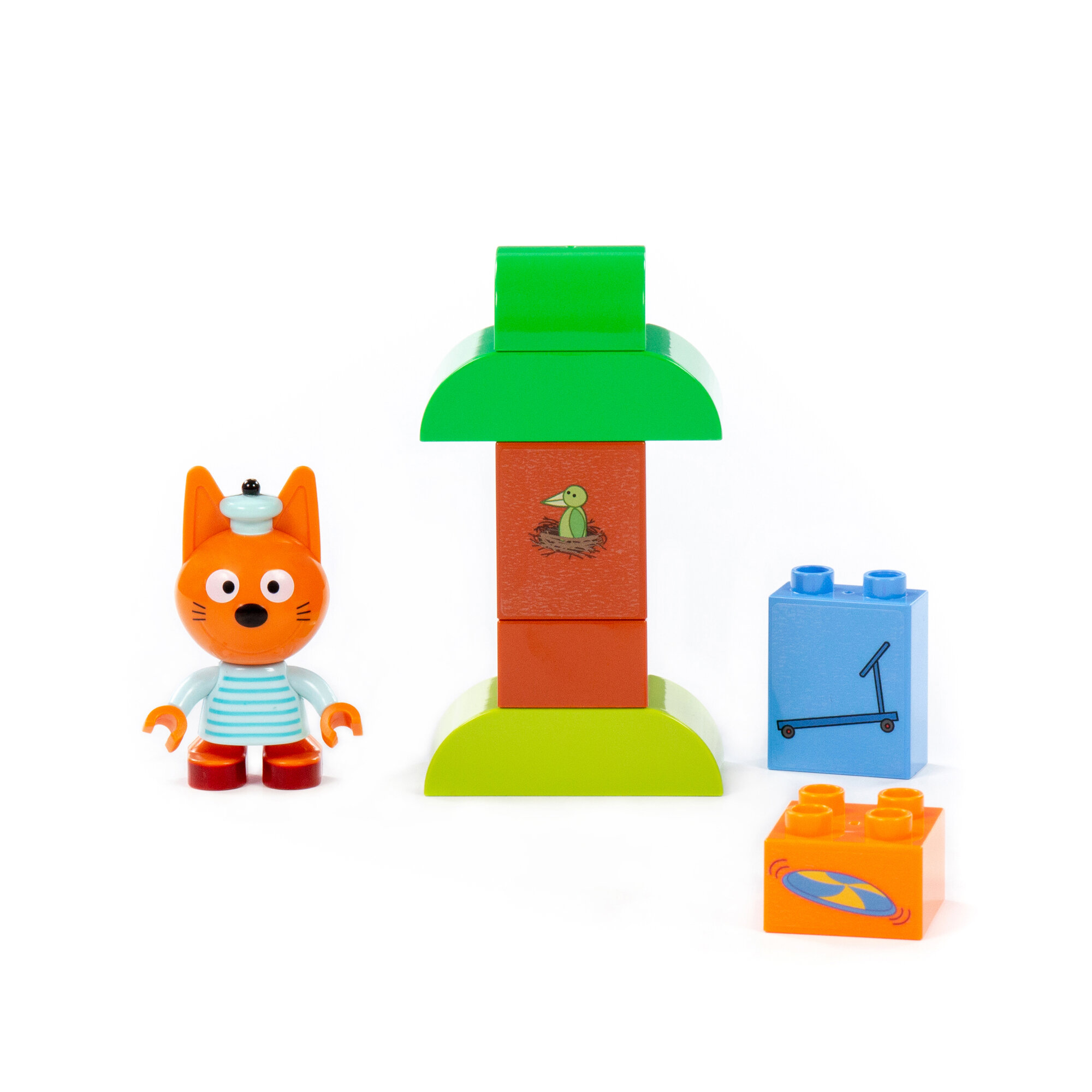 Конструктор Полесье "Три кота", для детей, 8 элементов, с фигуркой Коржика — фото 1