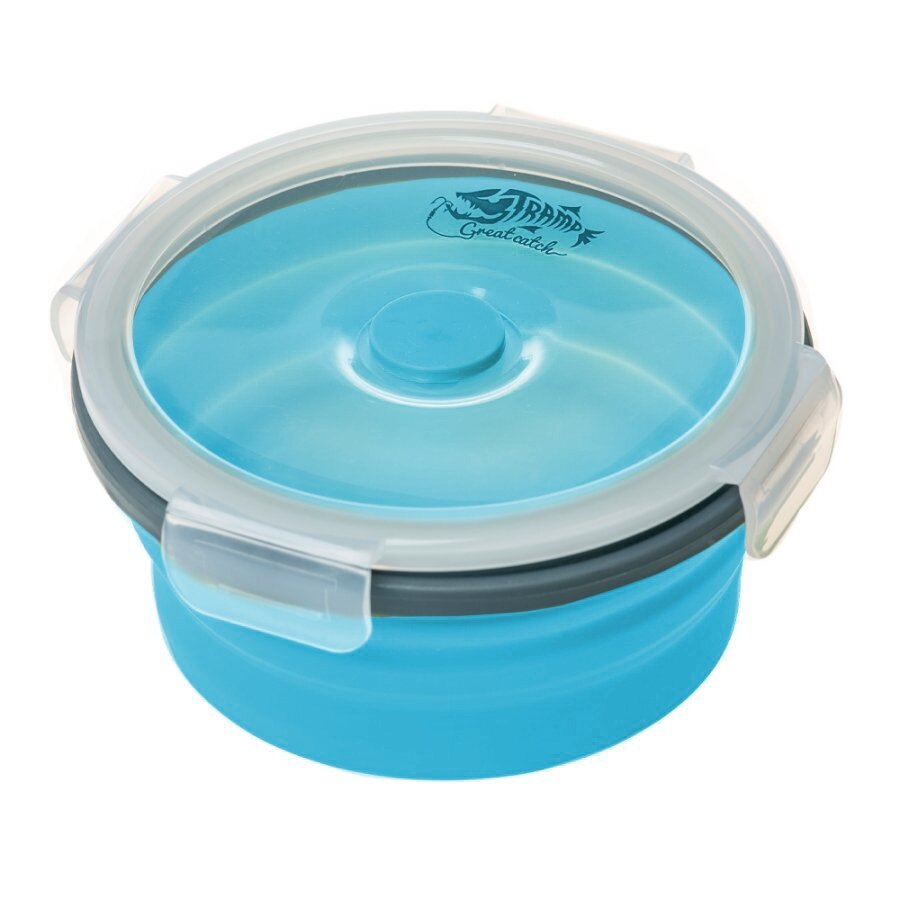 Tramp Контейнер складной с крышкой-защелкой 800 мл TRC-087 аквамарин