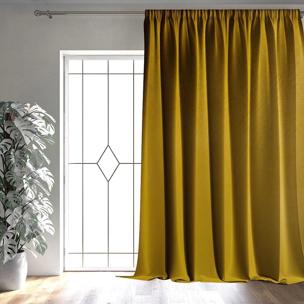 Штора Грид 145х280 см горчица