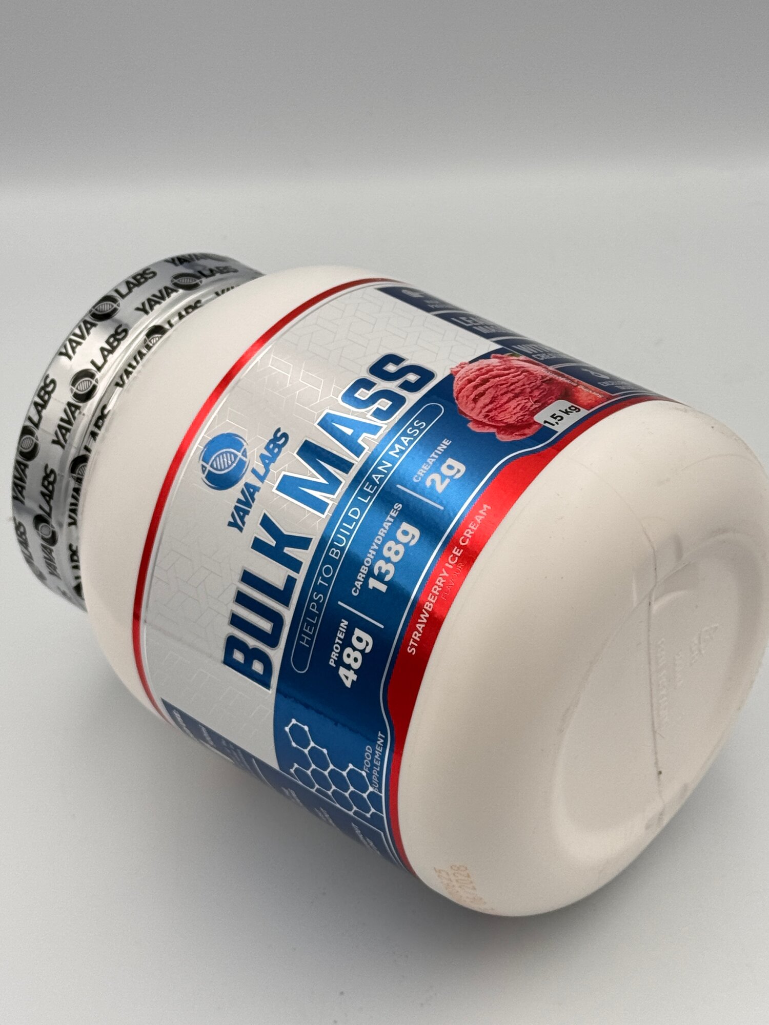 Yava Labs Bulk mass 1.5kg вкус Strawberry гейнер для набора массы — фото 1