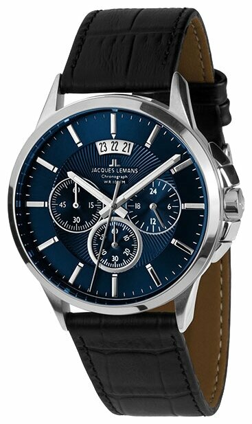 Наручные часы JACQUES LEMANS Classic 1-1542G, серебряный, синий