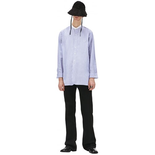 фото Maison margiela рубашка в полоску с вышивкой 41