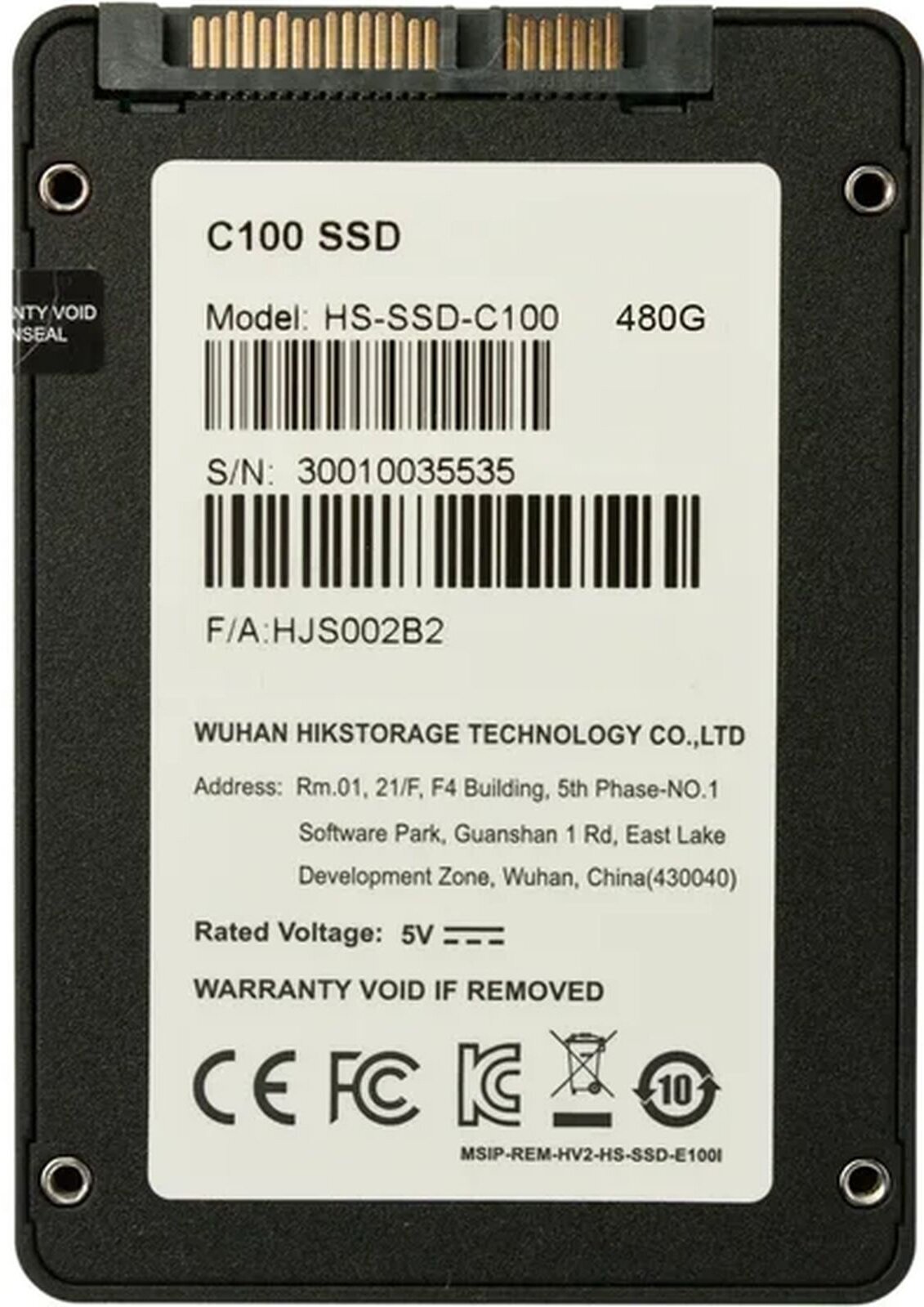 Накопитель SSD 2.5'' HIKVISION C100 480GB SATA 6Gb/s TLC 520/400MB/s IOPS 50K/30K MTBF 2M 7mm - фото №6