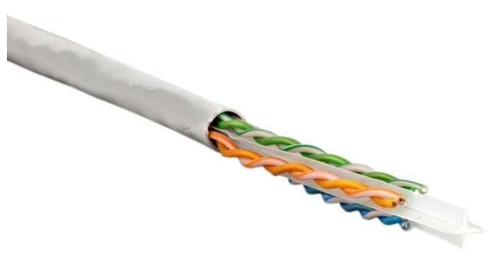 фото Кабель UTP 4-C6-SOLID-GY-305 витая пара UTP (U/UTP) кат. 6 4х2х0.5 (23 AWG) ож (solid) PVC сер. (305м) (м) Hyperline 42047, 1м