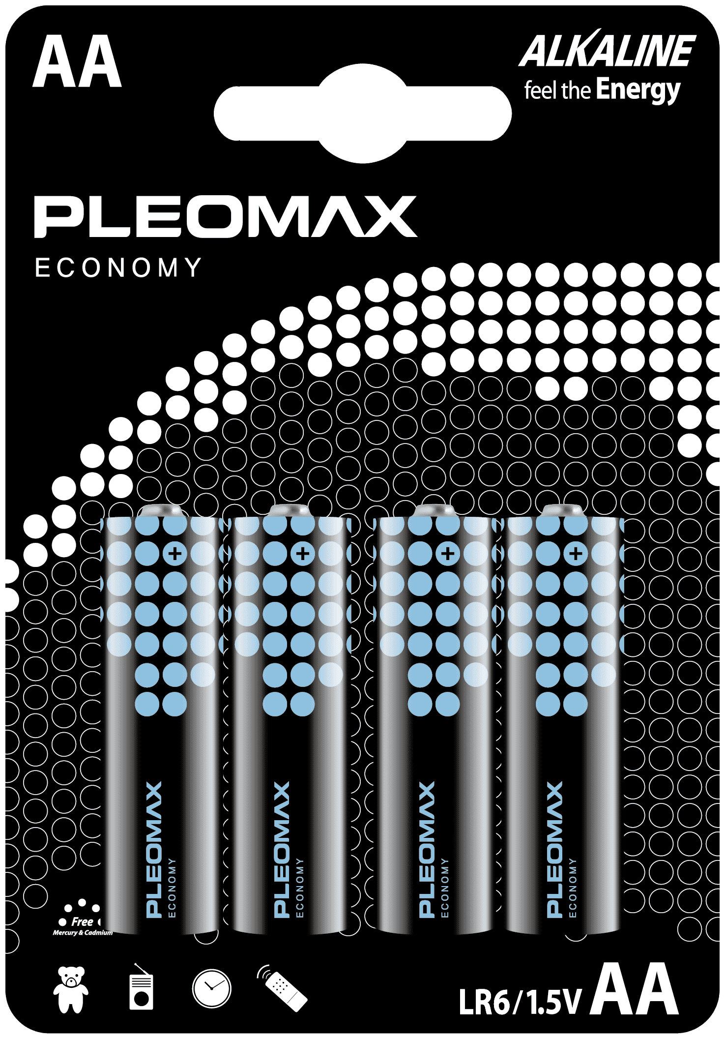 Батарейка Pleomax LR6-4BL Economy (40/400/19200) Б0020514