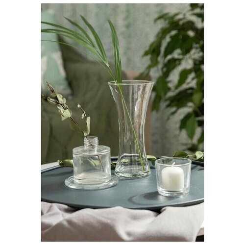 Ваза для сухоцветов декоративная стеклянная прозрачная. Ваза для сухих цветов стекло 18 см.