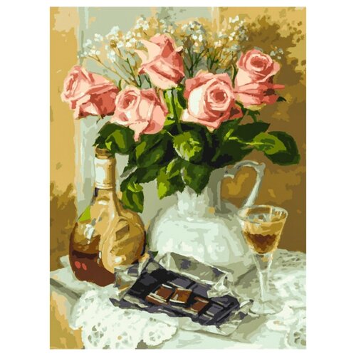 фото Белоснежка Картина по номерам "Розы и шоколад" 30х40 см (283-AS)