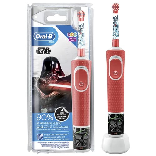 Электическая детская зубная щетка Oral-B kids Star Wars с футляром