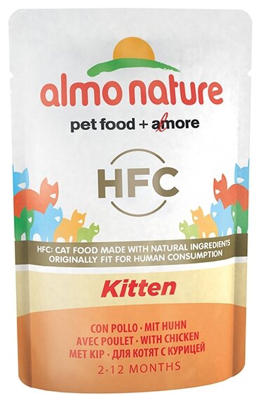 Almo Nature консервы Полнорационные паучи для Котят (HFC - Complete - Kitten - Chicken ) 5840 | Classic Cuisine - Kitten 0,055 кг 20476 (2 шт)