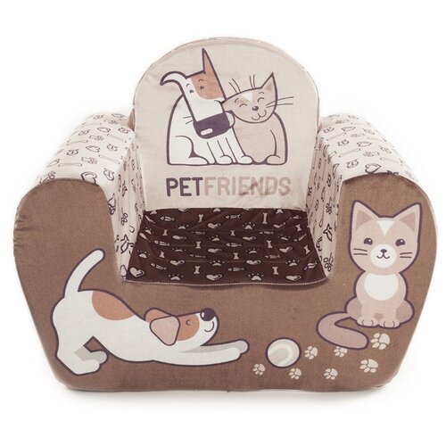 фото Кресло для кошек и собак "домашние друзья" с антискользящим основанием joyarty
