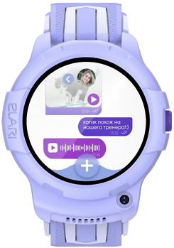 Детские умные часы Elari KidPhone 4G Wink c Марусей Фиолетовый