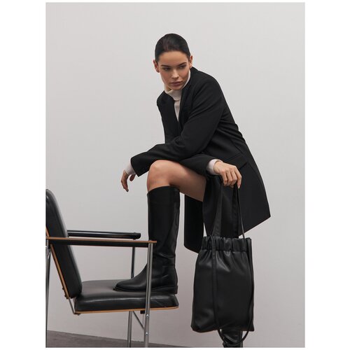 фото Gate31 сумка лекнес из экокожи с верхом на резинке (черный-one size)