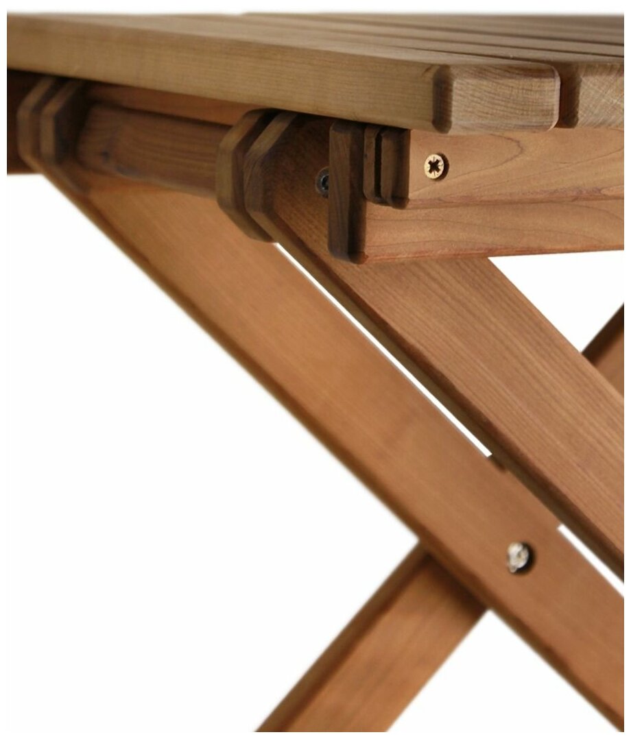 Стол деревянный раскладной из термированной древесины из массива березы - фотография № 5