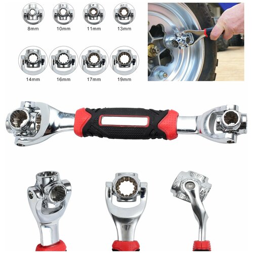 Гаечный ключ универсальный 48 в 1 adjustable torx wrench universal ratchet wrench 8 22mm glasses spanner repairing tools for bicycle motorcycle car