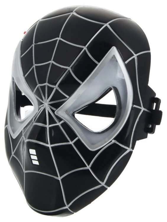 Маска "Человек-паук" с подсветкой чёрная
