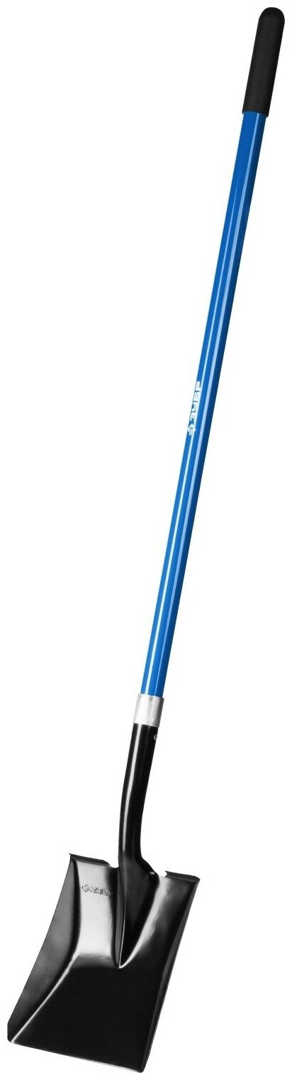ЗУБР старатель, 275х215х1500мм, полотно 1.4мм, закалено, фибергласовый черенок с резиновой ручкой, совковая прямоугольная лопата, профессионал(39549)