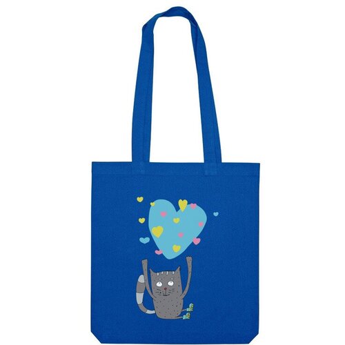 Сумка шоппер Us Basic, синий мужская футболка влюблённый кот с сердечками s желтый