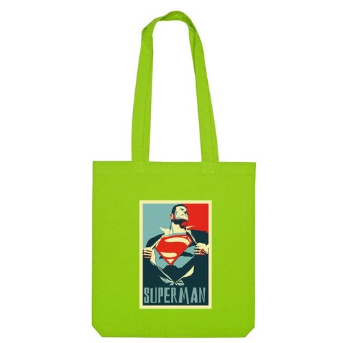 Сумка шоппер Us Basic, зеленый сумка superman супермен постер комикс марвел красный