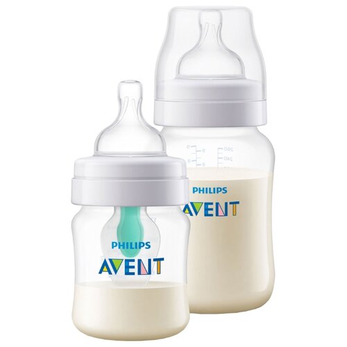 фото Philips AVENT Бутылочки для кормления, Anti-colic c клапаном AirFree™ и Classic+ SCD809/01, 125 мл и 260 мл с рождения, бесцветный