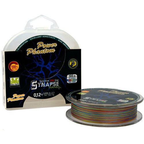 Шнур для рыбалки Power Phantom Synapse NANO PE 100m, мультиколор #0,2 (4,2кг), 0,08mm