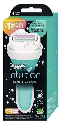 Wilkinson Sword Intuition Sensitive / Бритвенный женский станок с 2 сменными лезвиями