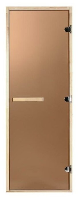 Дверь для бани и сауны стеклянная "Бронза" размер коробки 190×70см 8мм