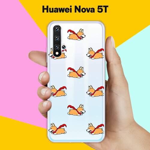 Силиконовый чехол Корги с шарфом на Huawei Nova 5T силиконовый чехол корги на huawei nova 5t