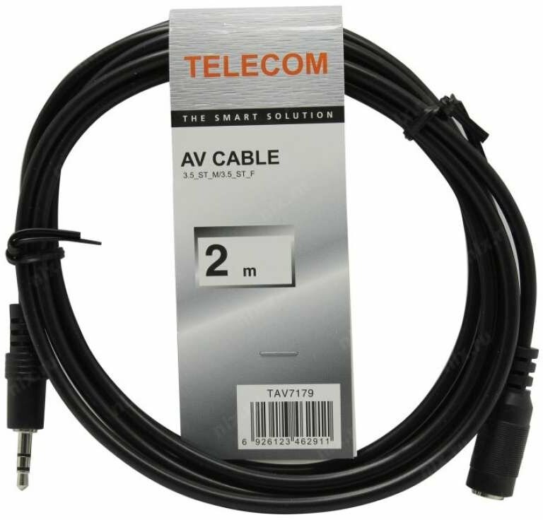 Кабель Telecom 3.5 Jack - 3.5 Jack (TAV7179), 2 м, 1 шт., черный VCOM Telecom - фото №2